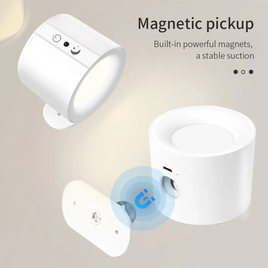 Cordless Led Wall Lamp Rechargeable Night Light with Remote Control Double Sides Lighting Rotatable Dimmable Bedroom Table Lamp