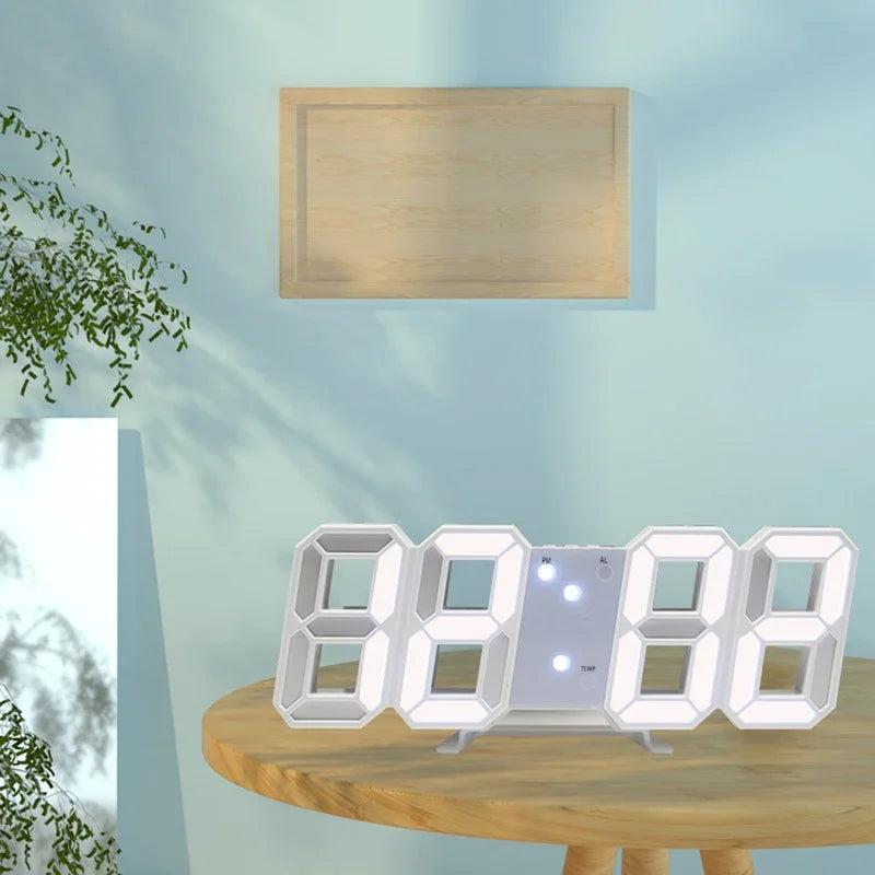 Digital Wall Clock, Desktop Clock, Home Decor, Indoor LED Table Clock, Living Room Wall Clock