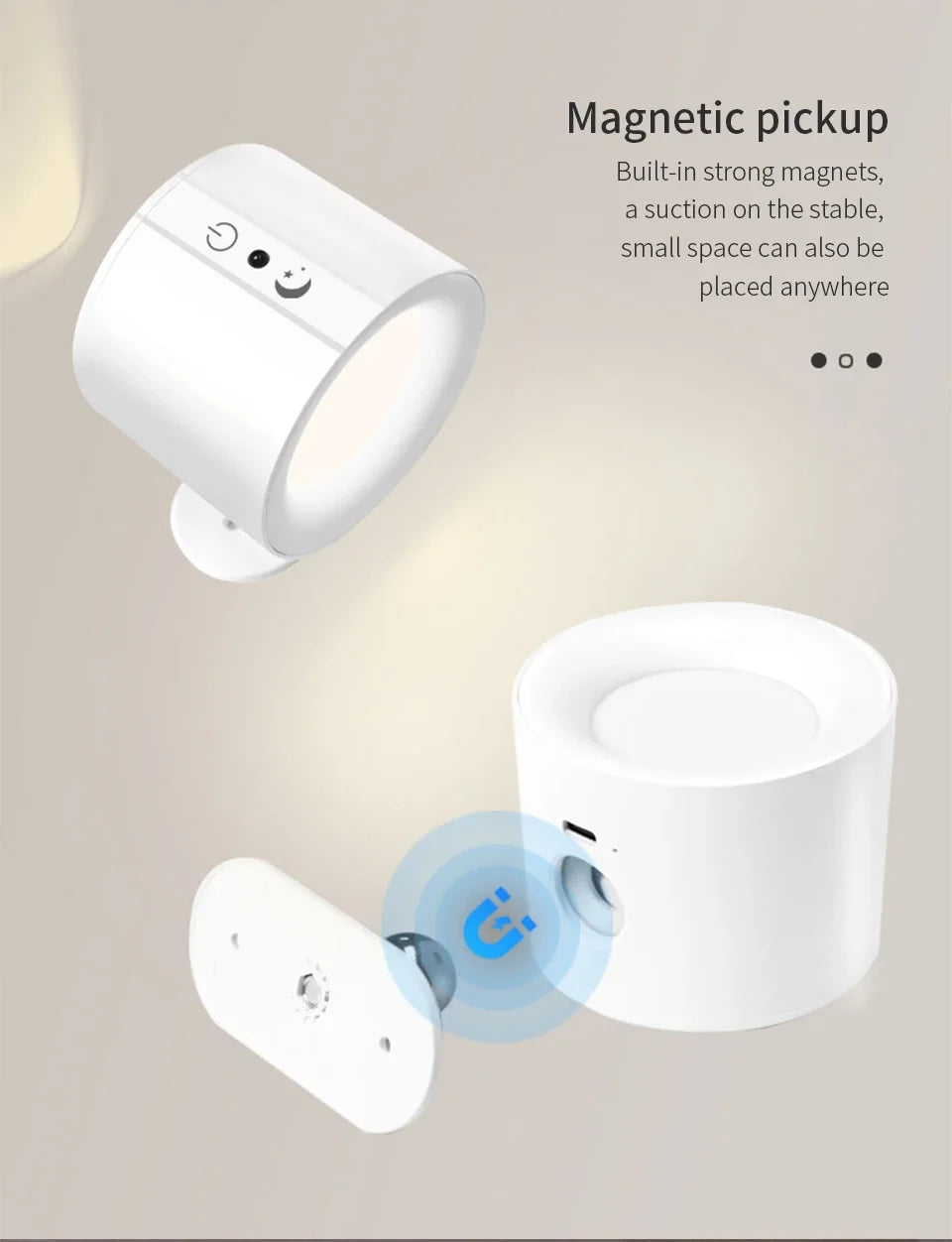 Cordless Led Wall Lamp Rechargeable Night Light with Remote Control Double Sides Lighting Rotatable Dimmable Bedroom Table Lamp