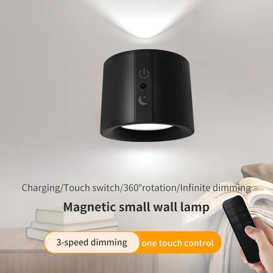 Cordless Led Wall Lamp Rechargeable Night Light with Remote Control Double Sides Lighting Rotatable Dimmable Bedroom Table Lamp